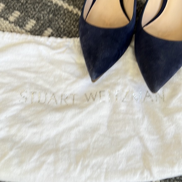 Stuart Weitzman “Stuart 85” Navy Suede Pump - 9 - Picture 3 of 12